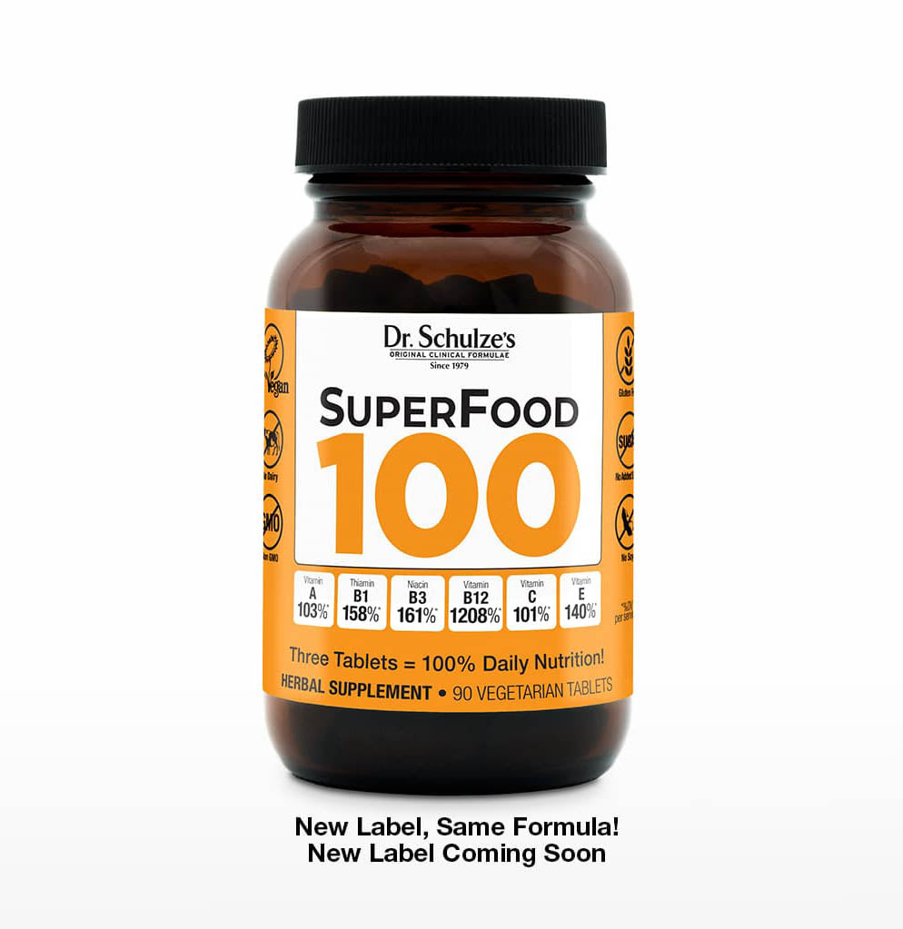 Dr. Schulze's SUPERFOOD 100 - 100% de los nutrientes diarios en sólo 3 comprimidos